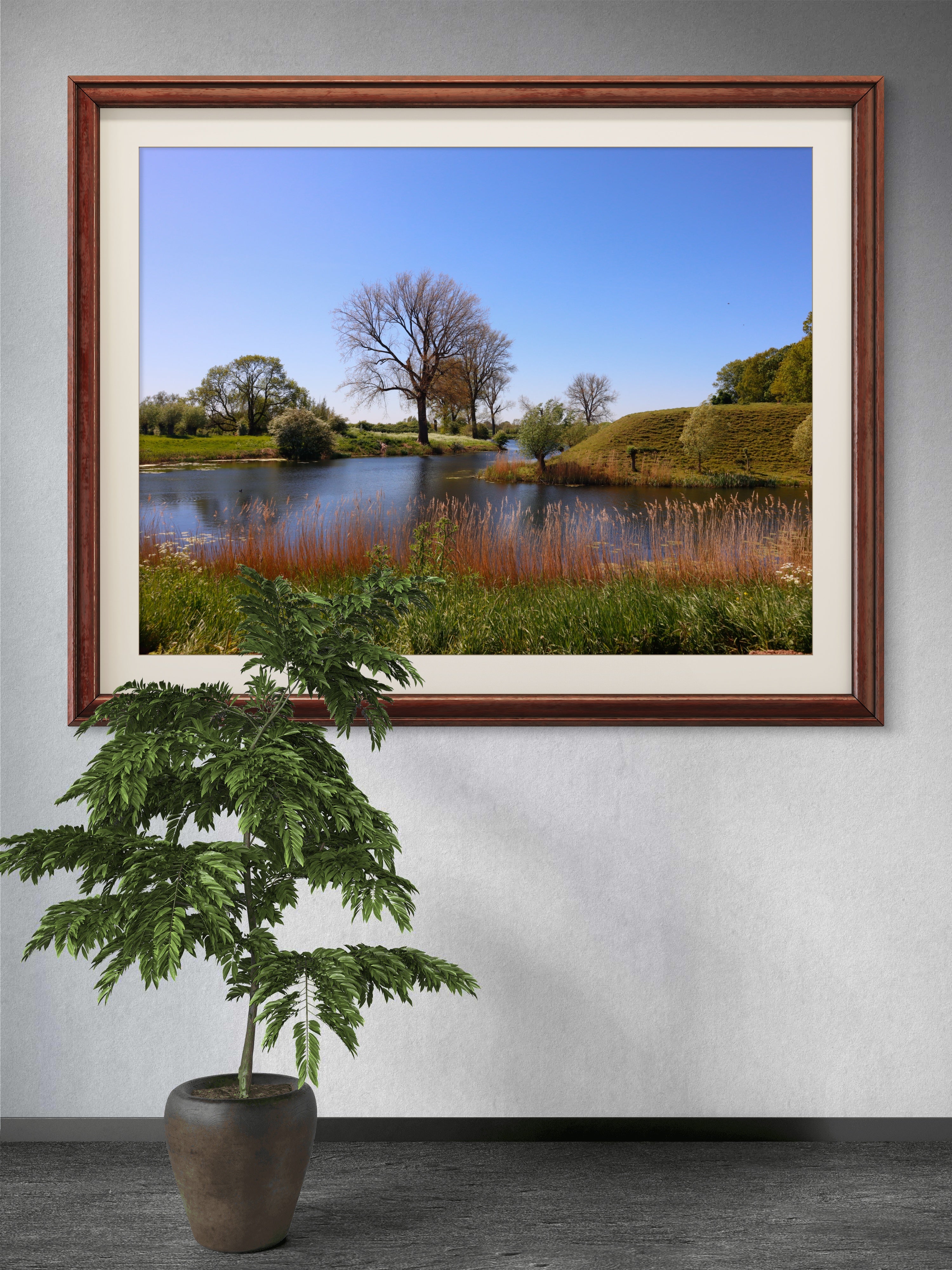 The Quiet Waterway | European Landscape | Travel Wall Art |  Framed Metal Print