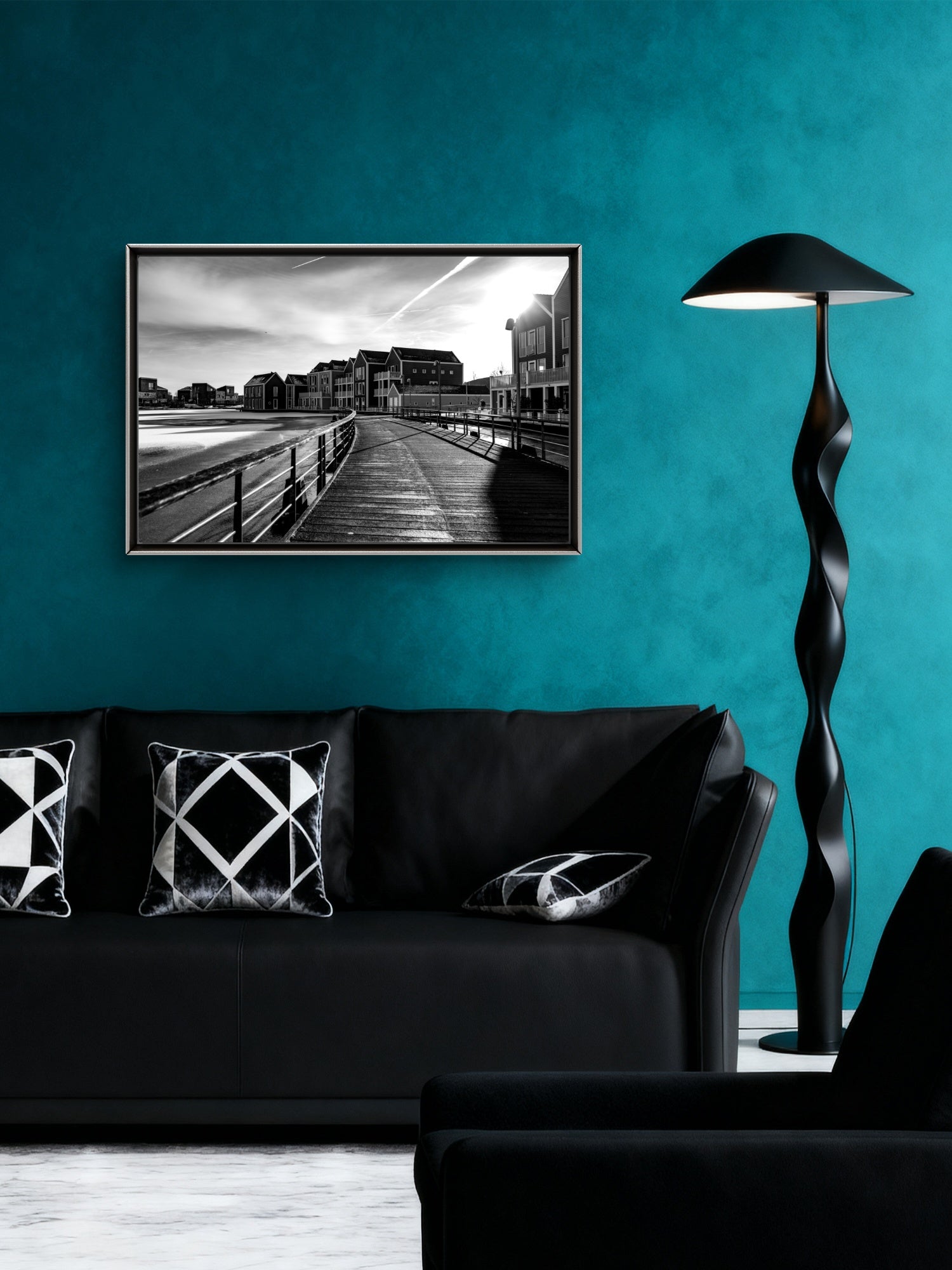 Houten Waterfront Wooden Houses - Reverse printing onto Acrylic