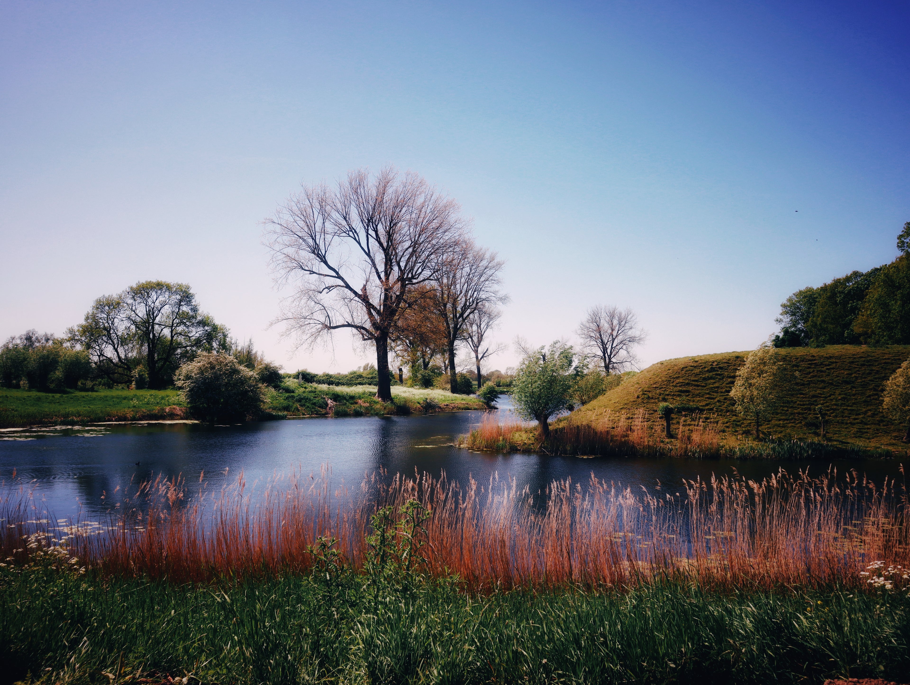 The Quiet Waterway | European Landscape | Travel Wall Art |  Framed Metal Print