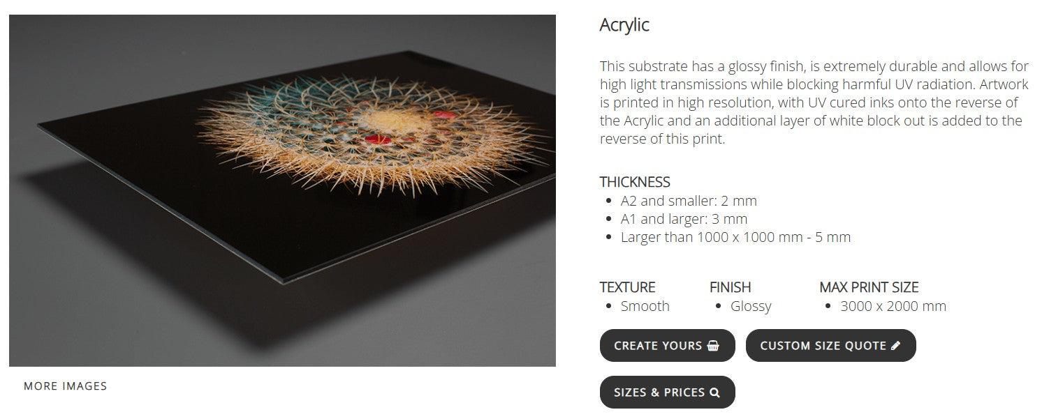 Pink Ocean Sunset - Reverse printing onto Acrylic