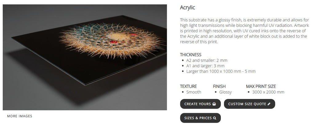 Golden Sunset Tides Table Mountain 2 - Reverse printing onto Acrylic