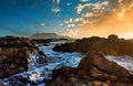 dramatic cape town ocean waves crashing rocks table mountain golden sunset seascape photography wall art print